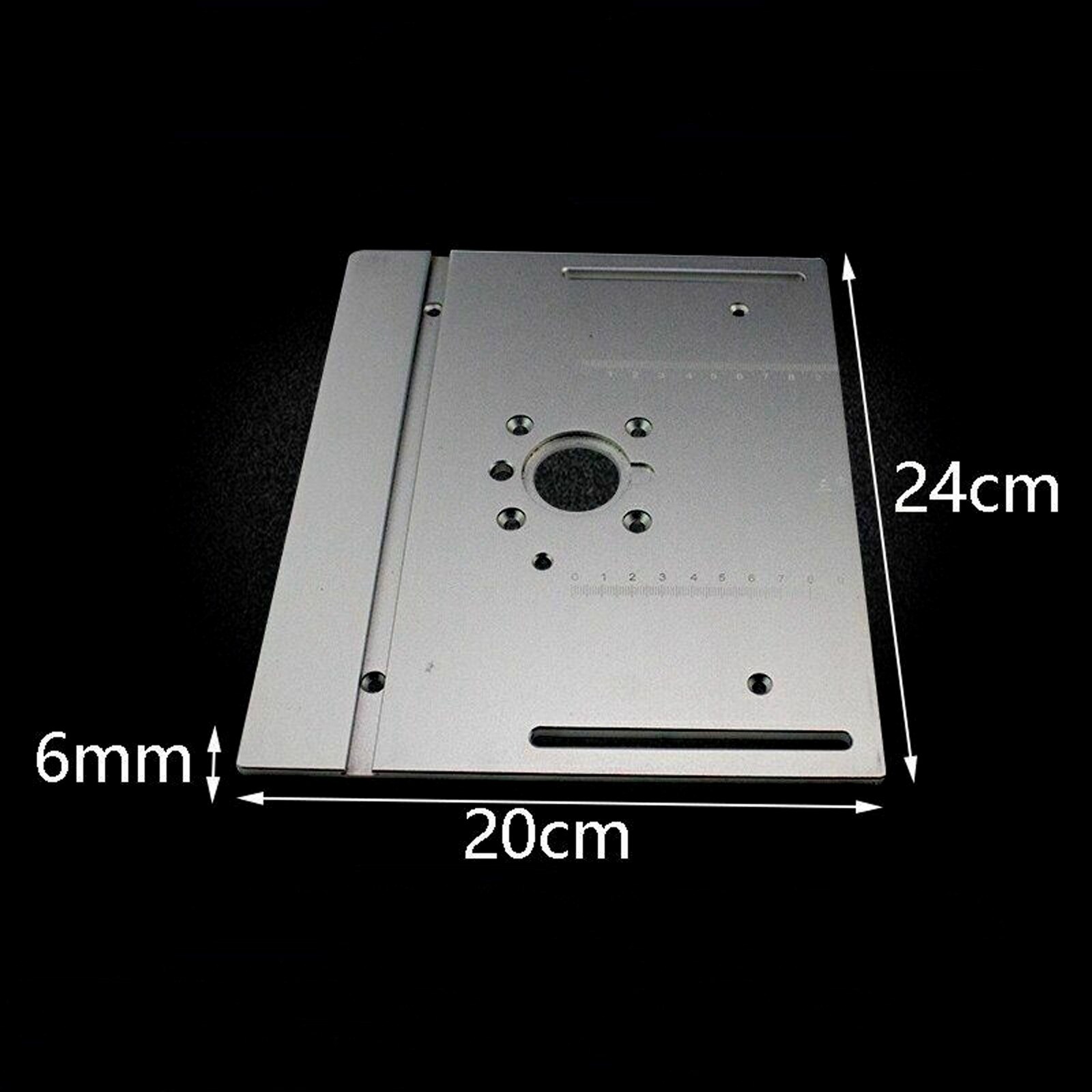 Aluminum Router Table Insert Plate Woodworking Benches Saw Miter Gauge Sliding Brackets Table Panel Saw Machinery 240x200x6mm: B--Sliver