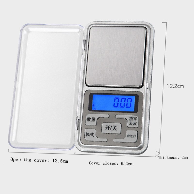 Portable Mini Digital Scale 100/200/300/500g 0.01g/0.1g High Accuracy Backlight Gram Weight Pocket Scale For Jewelry Kitchen 1pc