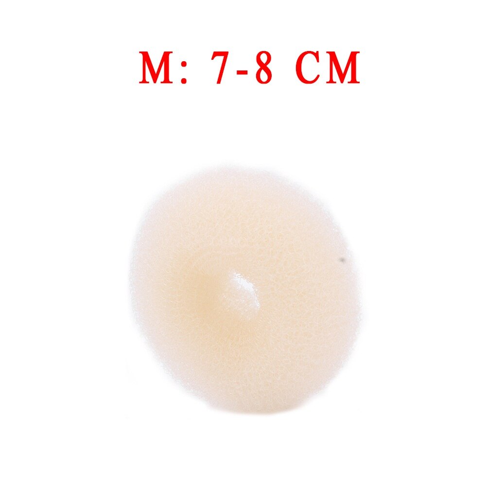 Anillo para el pelo con forma de Donut mágico para mujer y niña, accesorios para el cabello para hacer moños en el pelo, 1 unidad: 8cm	Beige