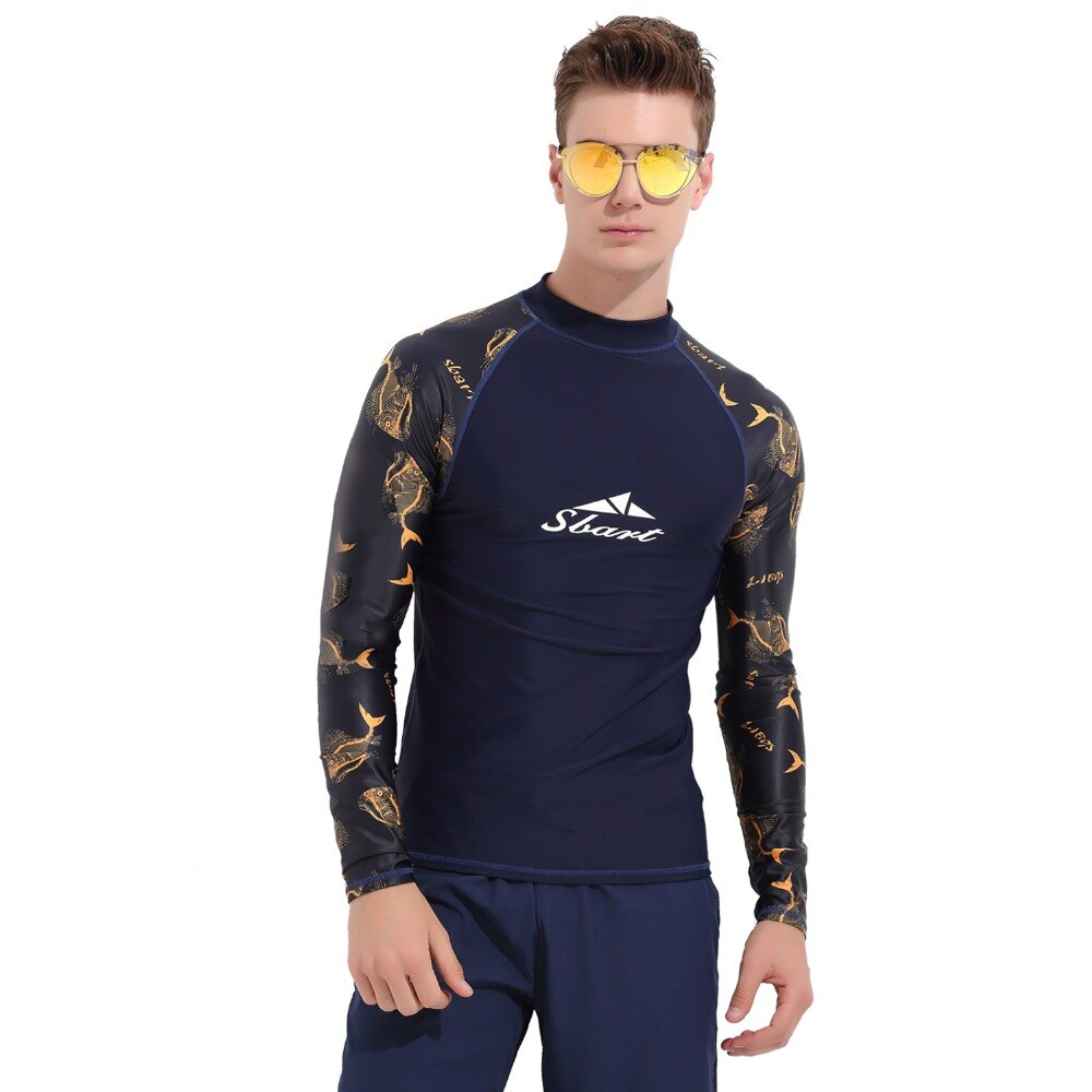 Sbart Lange Mouwen Rash Guard Mannen Snorkelen Kleding Surf Wetsuit Badmode Waterdichte Sneldrogende Anti-Uv Strand Kleding