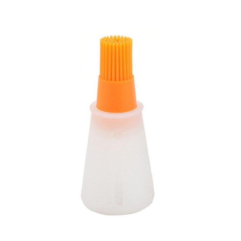 1 Pcs Portable Silicone Oil Bottle Brush Grill Oil Brushes Liquid Oil Pastry Baking BBQ High-temperature Resistance Kitchen Tool: Orange