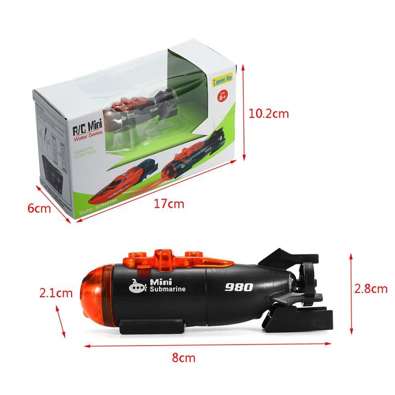 Mini Micro-Radio Remote Control RC Submarine Ship Boat With Led Light Toy