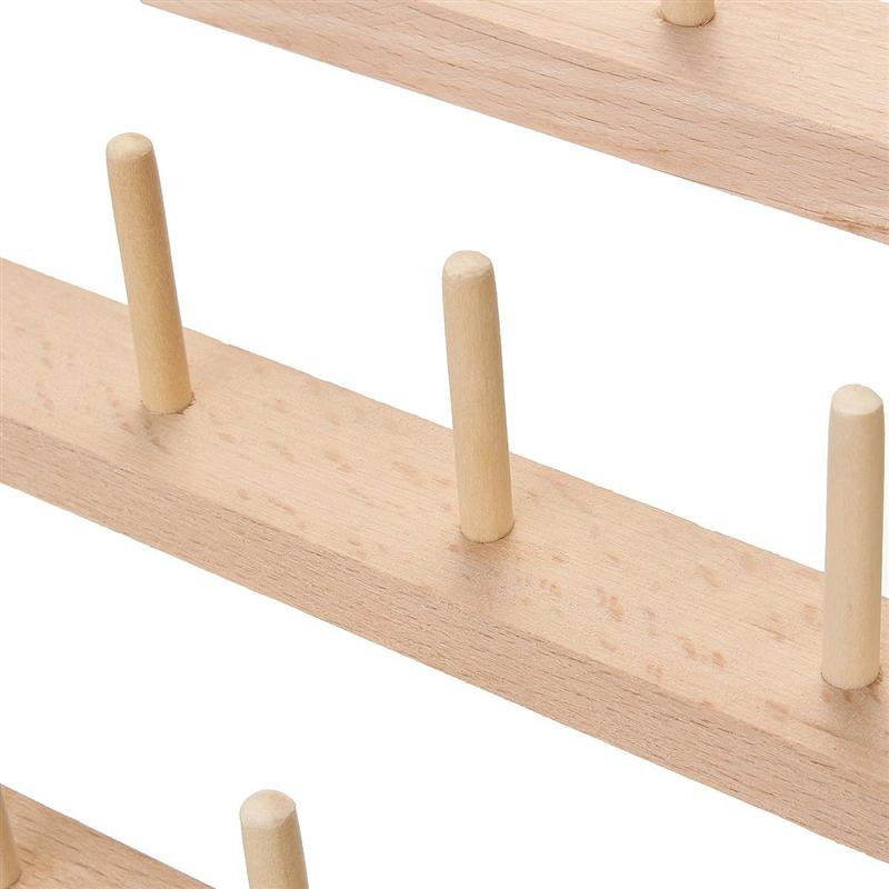 Foldable Wood Thread Stand Rack Holds Organizer Wall Mount 60 Spool Cone Embroidery Machine Sewing Storage Holder