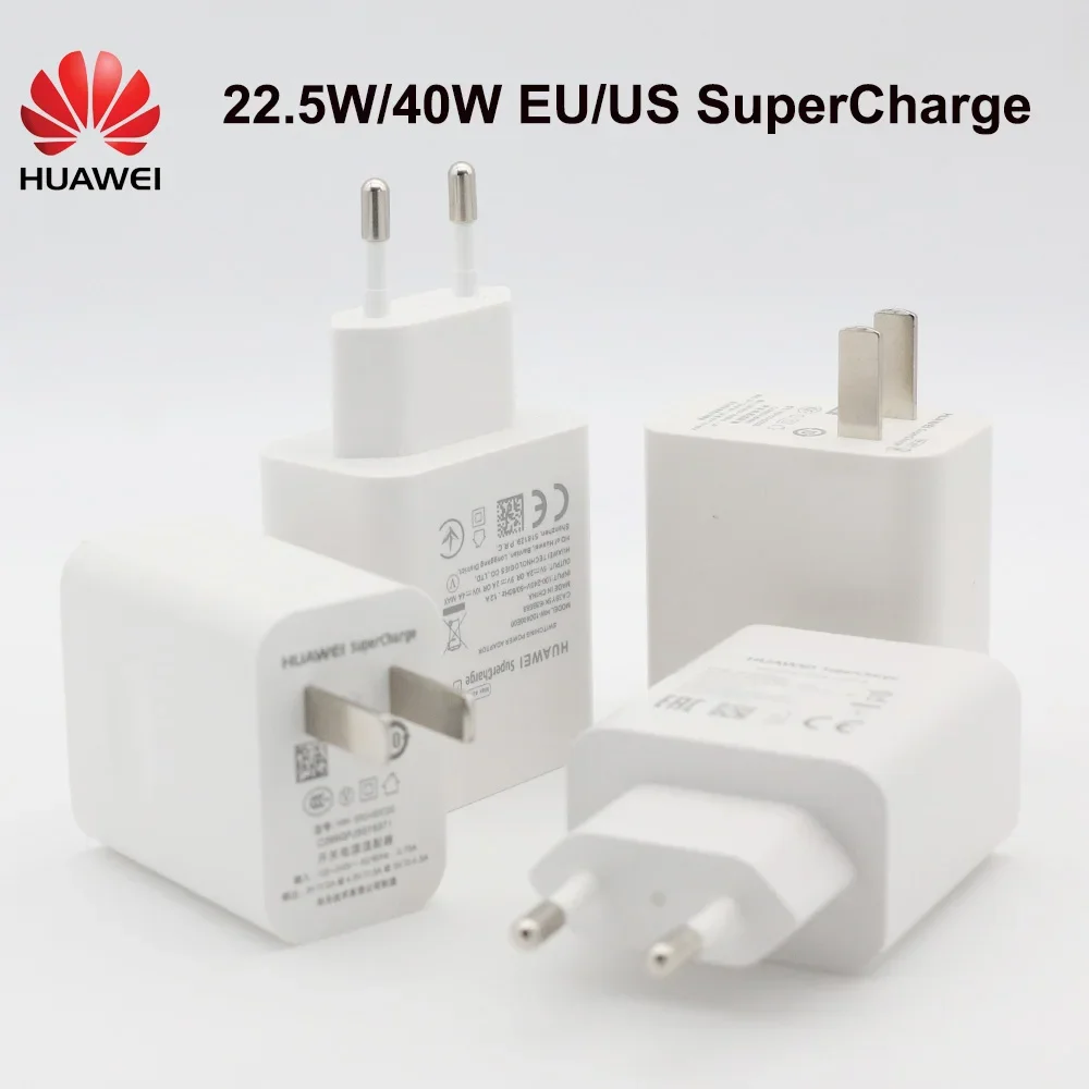 40W Original HUAWEI chargeur rapide 22.5W EU US superchararge Type C câble pour HUAWEI P30 P40 P20 Pro lite Mate 9 10 Pro Mate 20 V20