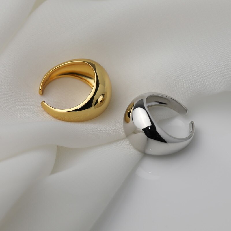 Anenjery 925 Sterling Zilveren Heldere Geometrische Ring Voor Vrouwen Elegantie Eenvoud Open Ring Sieraden S-R1034