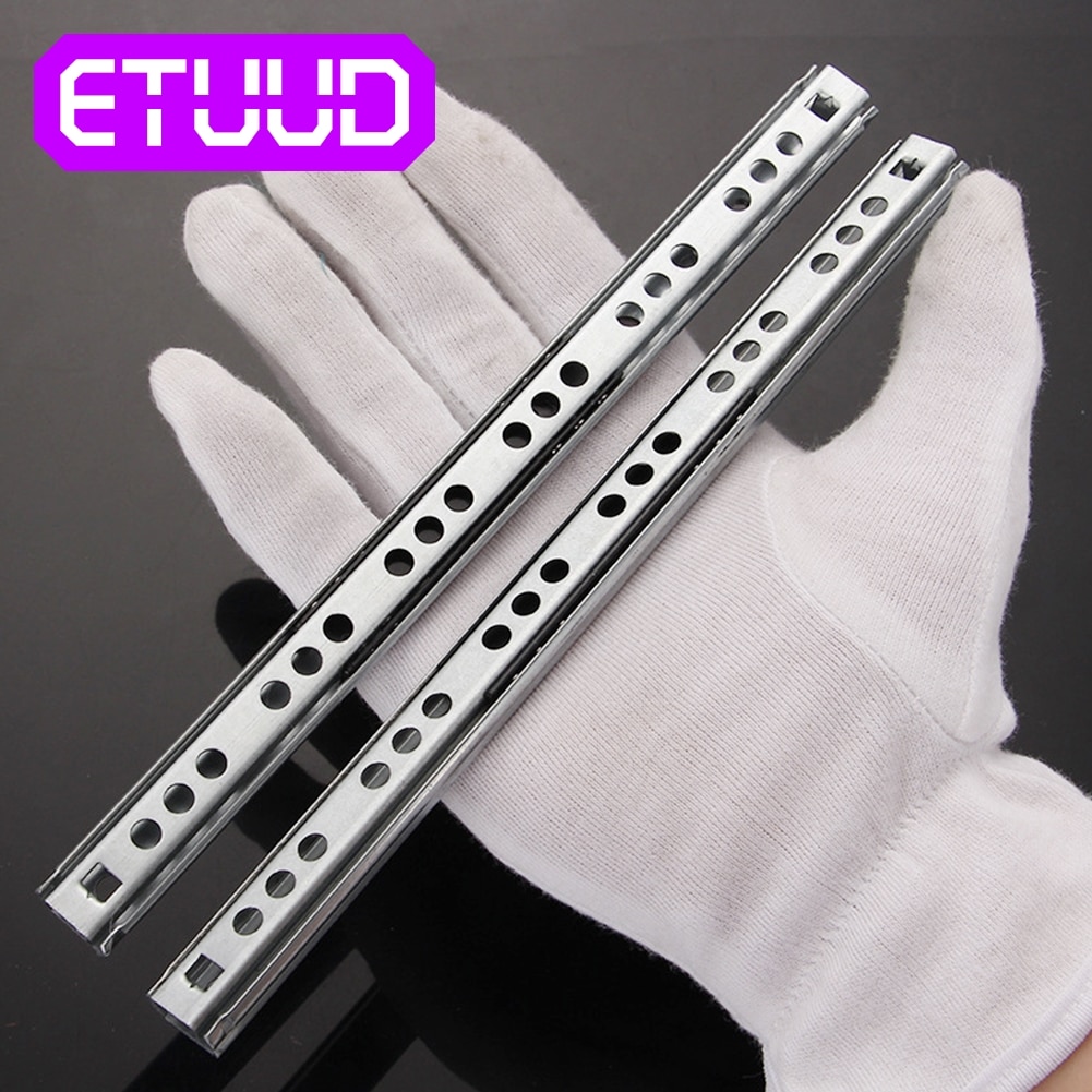 2Pcs 8"-16" Ball Bearing Drawer Slides Steel Ball Bearing Slides Keyboard Cabinet Cupboard Drawer Runners For Furniture Slide