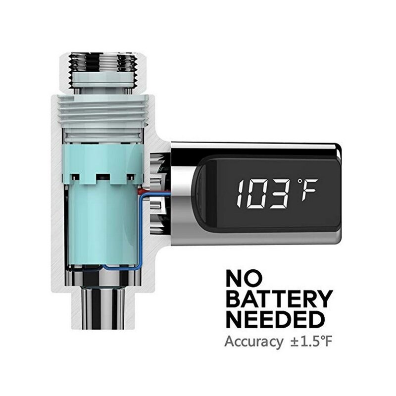 LED-anzeige Wasser Dusche Wasser Temperatur Meter Monitor Selbst Generierende Strom Dusche 360 Grad Drehung Schlecht Thermometer
