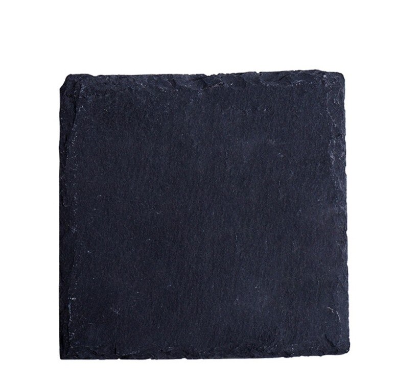 Slate Stone Coasters Rectangle Black Serving Plate For Cake Bar Kitchen Natural Edge Stone Drink Coaster: 250x250mm