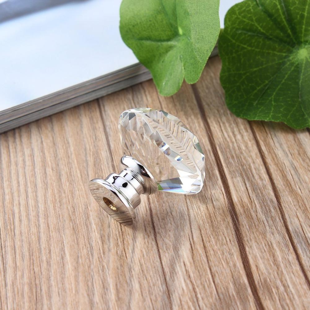 10 stuks 30mm diamant geplateerde kristallen glazen knoppen, kast, lade, keukendeurknoppen, deuraccessoires