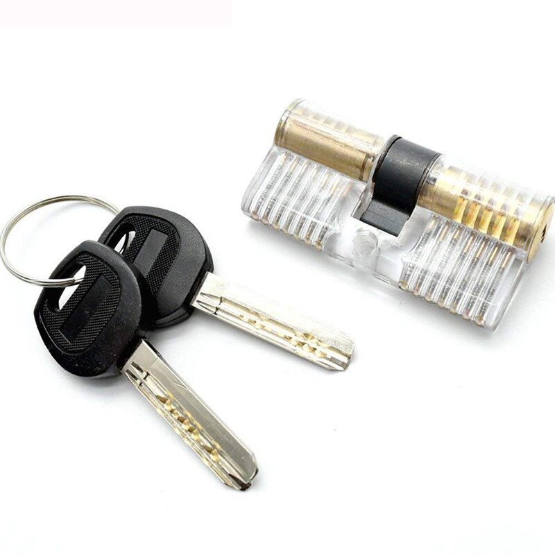Practice Transparent Lock Pick Visible Training Skill Cutaway Inside Copper Padlock Tool For Locksmith