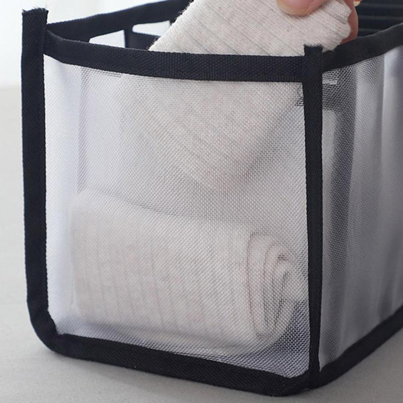 1pc husholdnings sammenleggbare netting undertøy oppbevaringsboks truser separert skuffe-type sokker organisator oppbevaring bh  c6 t 0