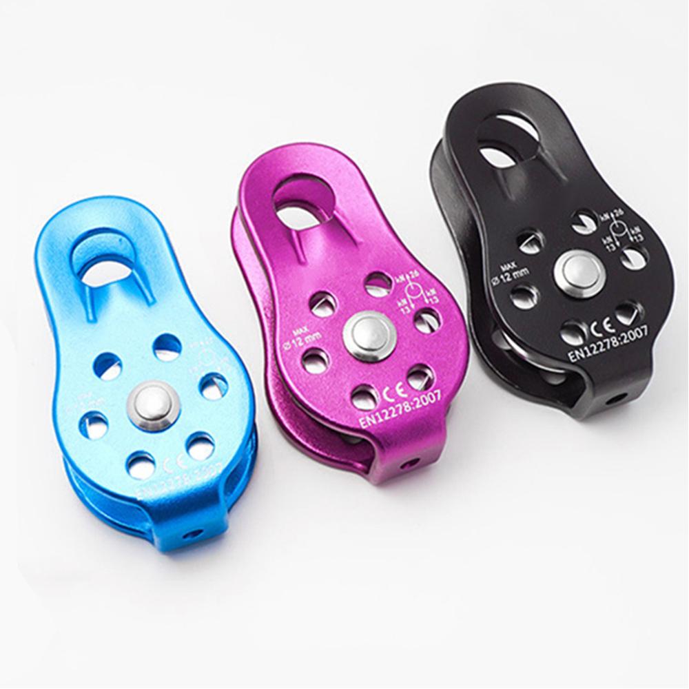 Aluminum Alloy Single Rope Outdoor Mountaineering Climbing Cave Pulley Fixed Single Pulley Crossing Rescue Cave Hoisting Pulley