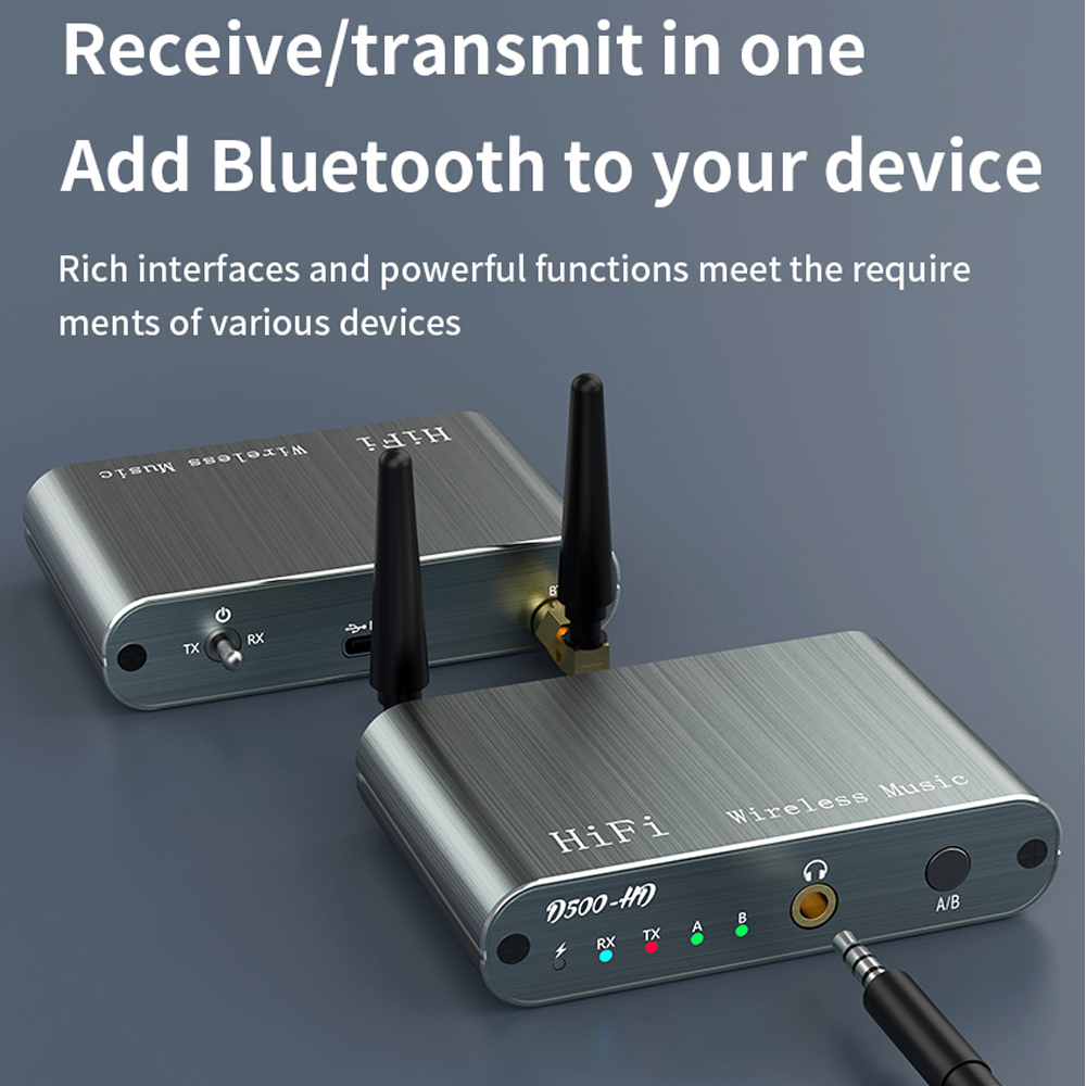 Tebe aptX-HD/LL Bluetooth 5.2 Audio-ontvanger Zender 3,5 mm Aux Draadloze HIFI Muziekadapter Ondersteuning Sluit 2-ontvangst