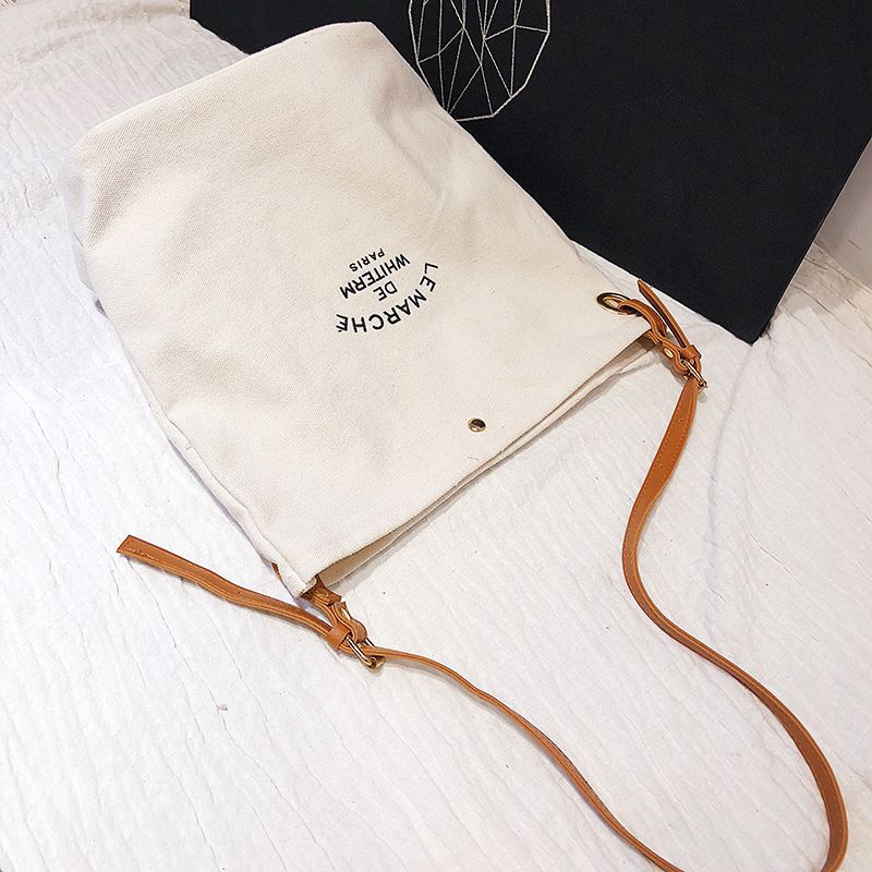 Femmes sacs à main décontractés sacs à bandoulière respectueux de l'environnement Portable lettre motif étudiant sacs sac à provisions