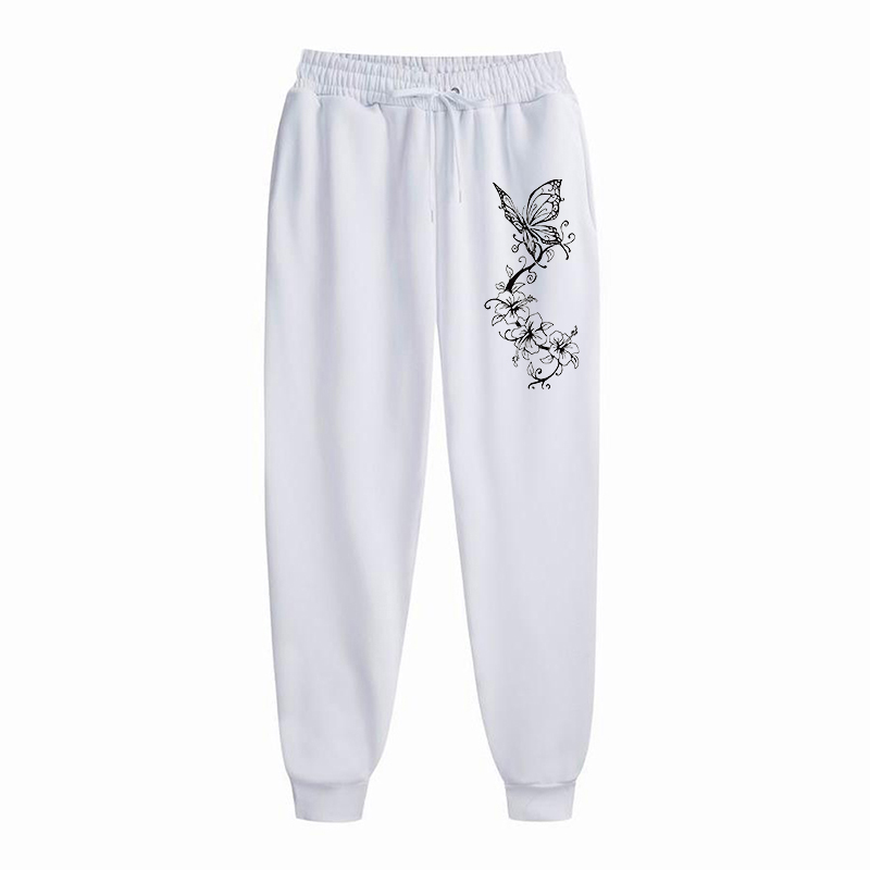 Pantalones deportivos con estampado Floral y mariposa a la , pantalones de para mujer, pantalones para correr, pantalones para correr para Fitness y ocio para mujer: S / Beige