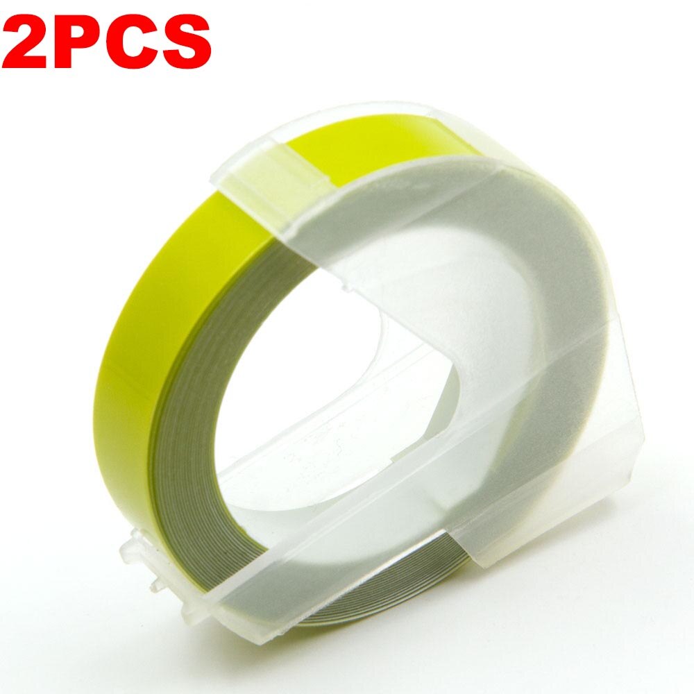 Absonic 2PK 9mm 3D Embossing PVC Label Tapes Compatible Dymo 1610 1880 12965 Manual Label printers for Motex E101 Label Makers: Grass Green