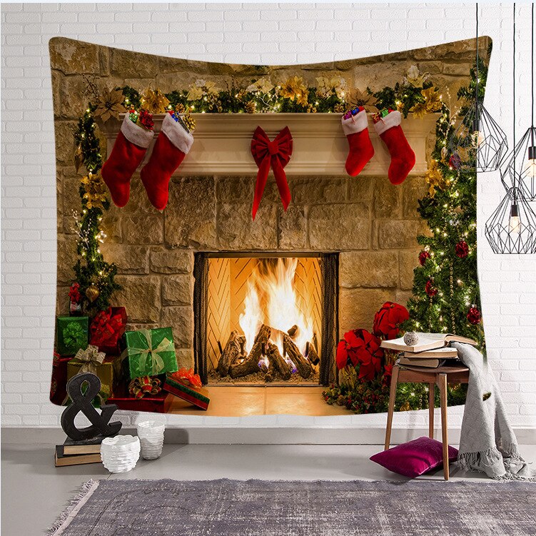 Arte de Navidad hogar tapiz colgante de pared Hippie colcha adorno de pared decoración de Navidad para la pared telón de fondo manta Manta: 2
