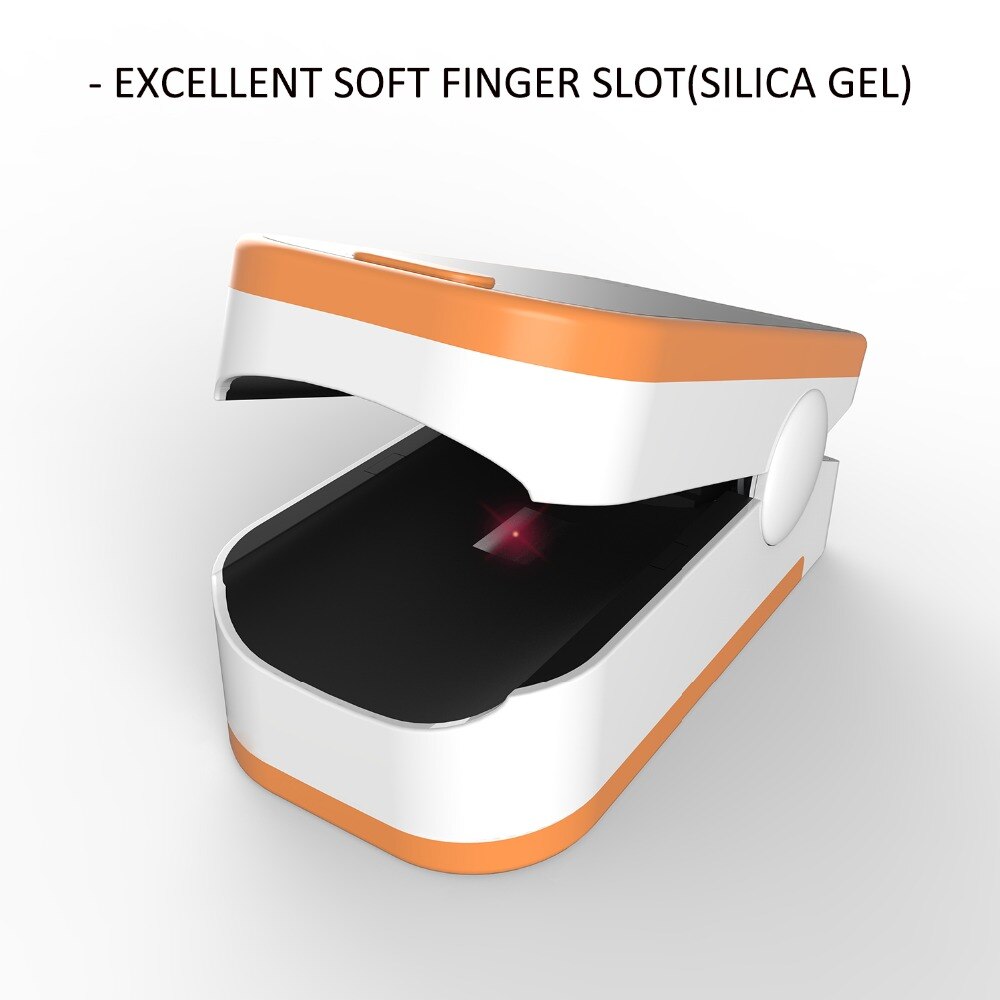 Pro -f4 orange+pink finger pulsoximeter, hjerteslag  at 1 min saturation monitor puls puls blod oxygen spo 2 ce godkendelse