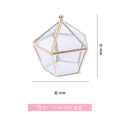 Sen boîte à bagues de mariage en verre or | Fleur éternelle, bricolage Transparent, boîte à bijoux, pour anniversaire, rangement de d'anniversaire: C3
