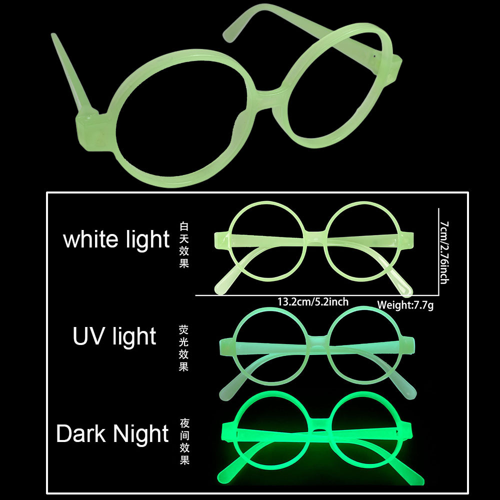 Selvlysende briller neonfargeskiftende briller lysende rekvisitter fluorescerende temafest uv-glød festdekorasjonsutstyr: Plomme