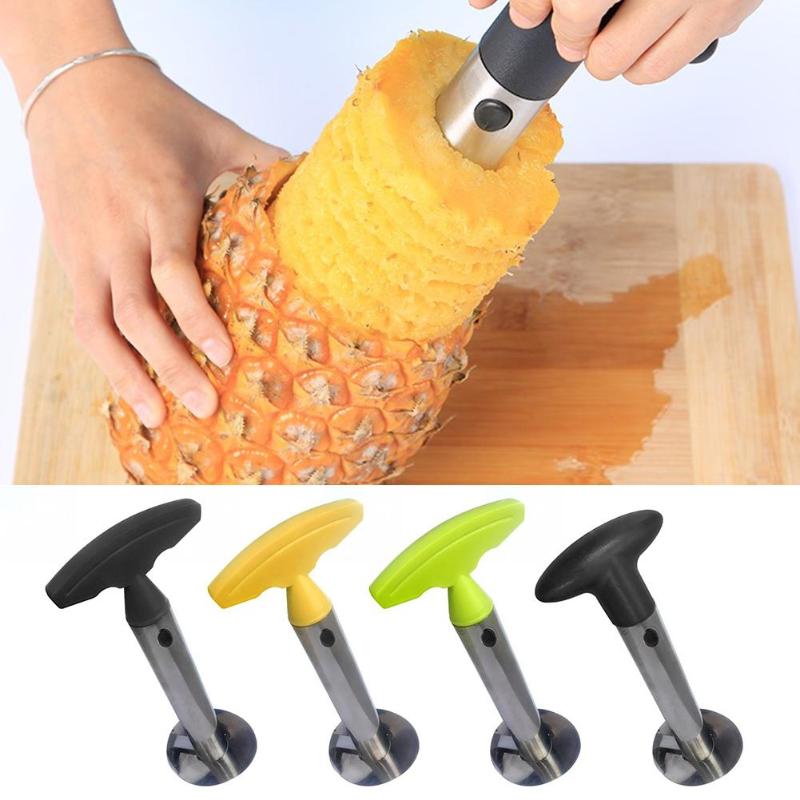 1 piezas de acero inoxidable piña pelador cortador fruta cortador Corer de la herramienta de cocina portátil con mango de plástico