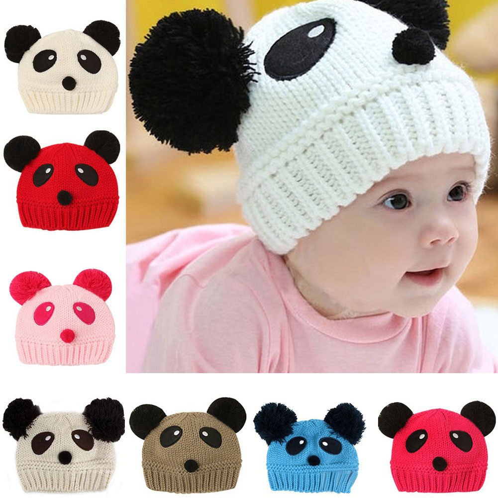Adorable Panda, chapeaux pour bébés, bonnet tricoté pour enfants, garde au , bonnet Crochet, SER88