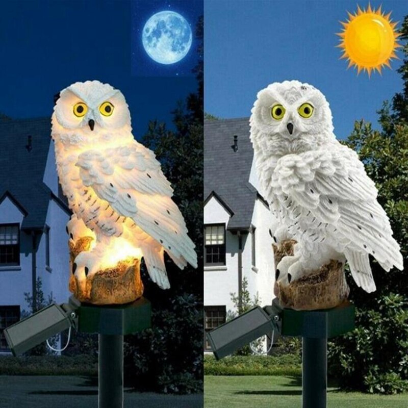 Aurinkovoima led-valo vedenpitävä puutarha valopatsaat polku piha nurmikko pöllö eläin ornamentti lamppu ulkona puutarhan koristelu