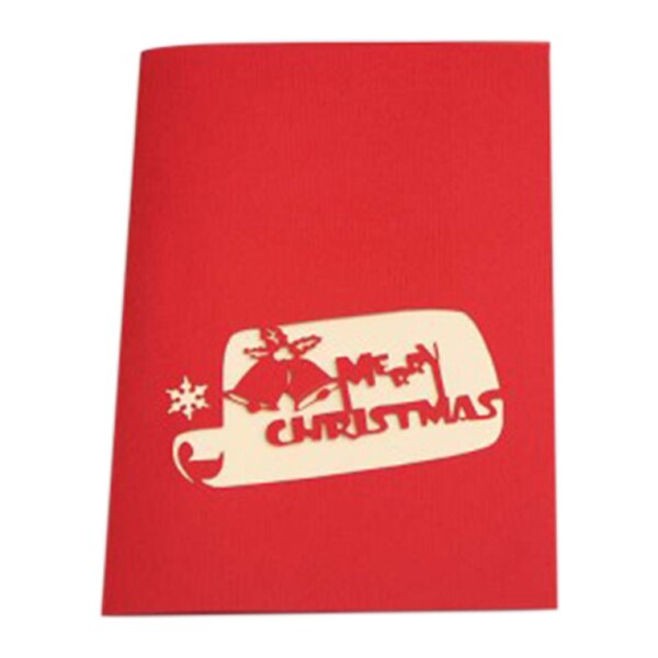 -Christmas Cards 3D Pop Up Merry Christmas bell Handmade Custom Greeting Cards Christmas Souvenirs Postcards
