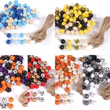 200Pcs Candy Ronde Houten Kralen En Kralen Stretch Cords Hennep Touw Lijn 10 Meter Sieraden Maken Armband Ketting Met doos