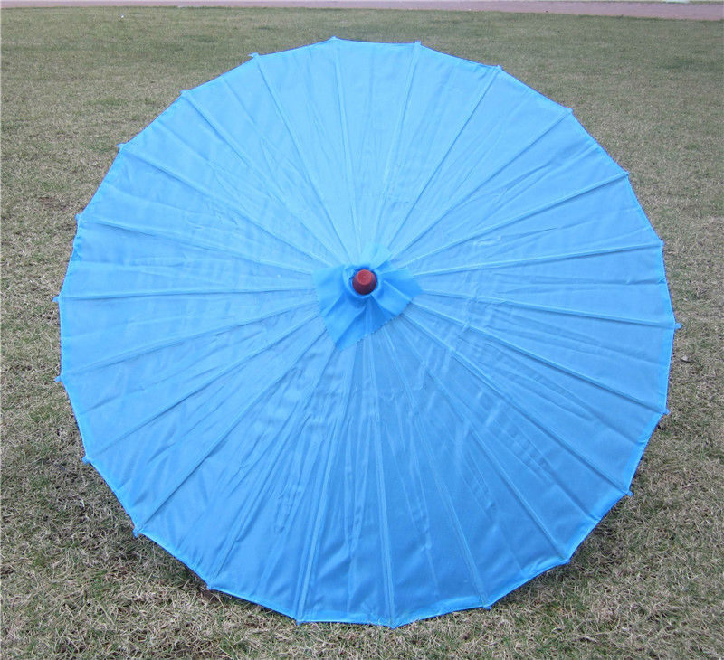 Chinese colored fabric umbrella, white pink parasols, China traditional dance color parasol, Japanese silk props: Blue