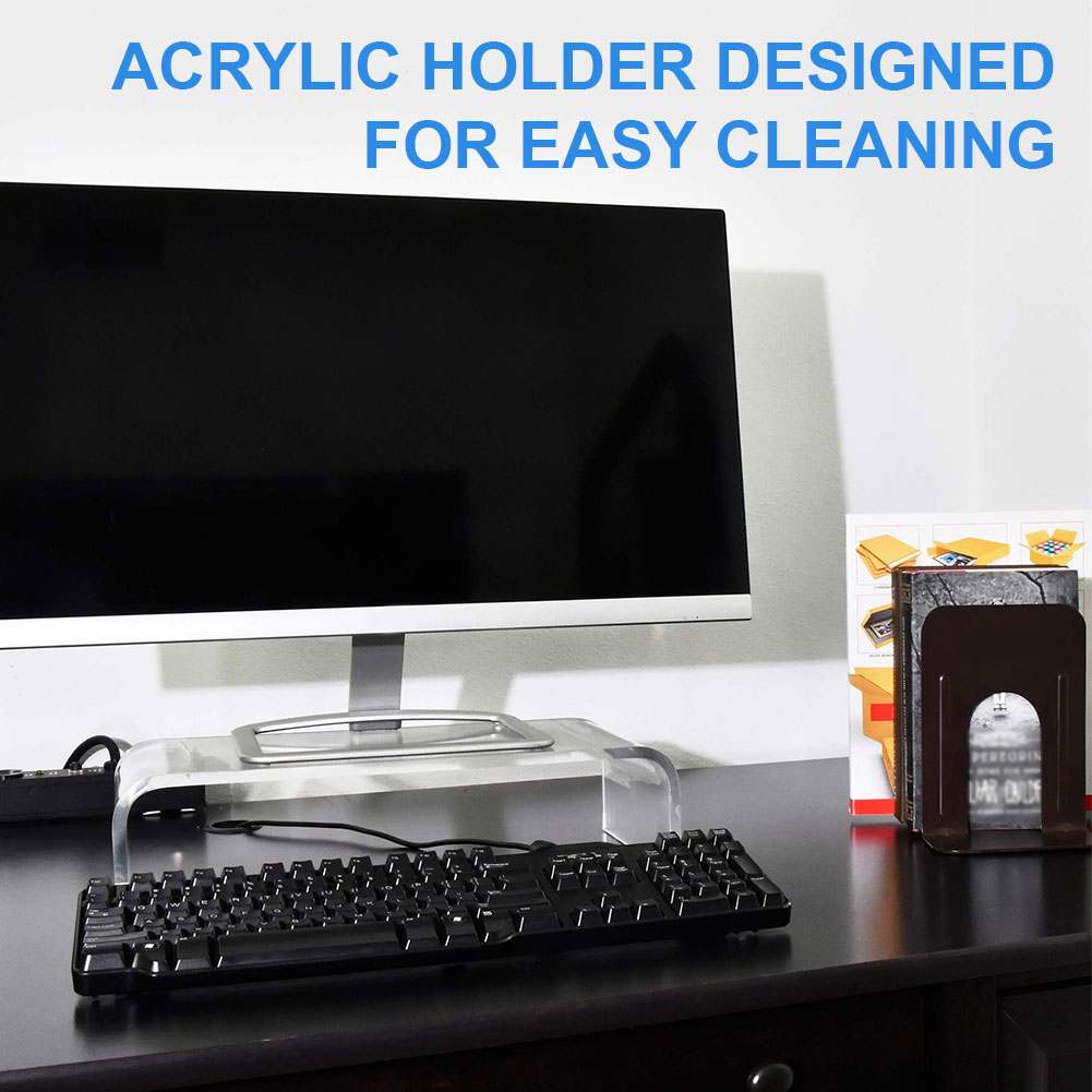 Acrylic Monitor Stand Laptop Stand Riser Desk Laptop/PC/Multimedia Monitor Stand Clear Computer Monitor Stand for Home Office