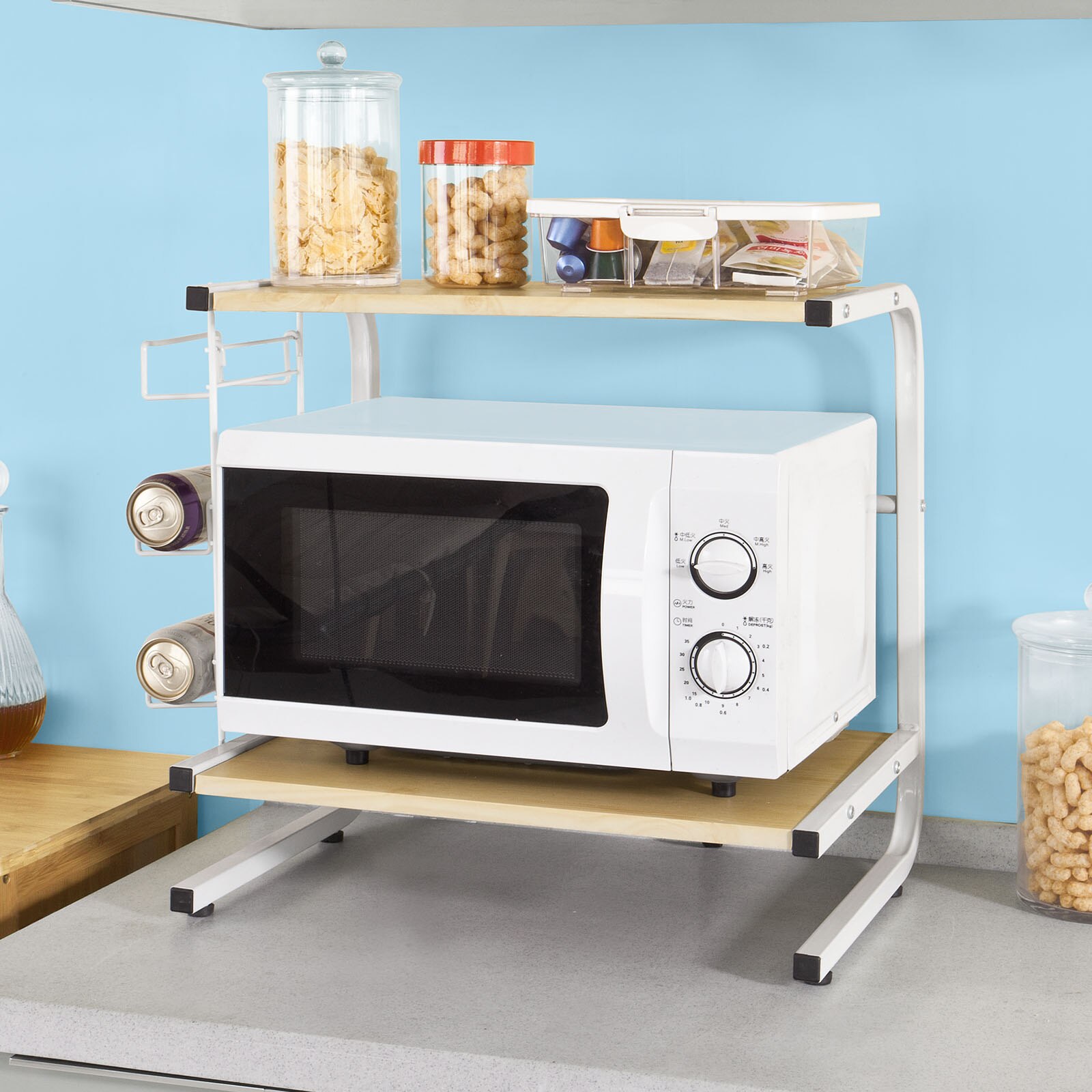 Étagères micro ondes de cuisine Mini-étagère Four Micro-ondes Meuble rangement cuisine de service FRG092-N SoBuy®