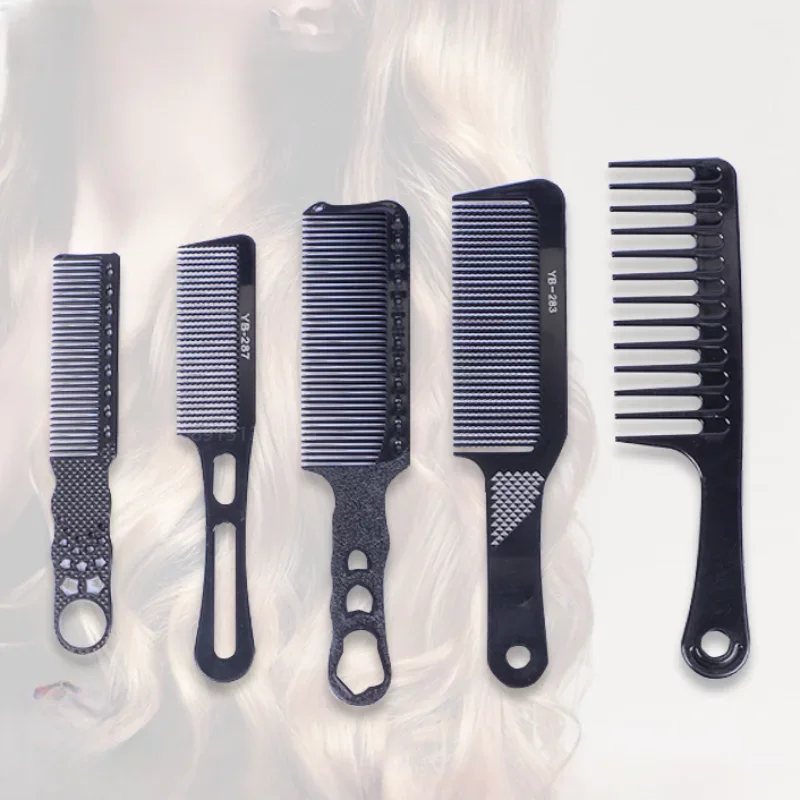 Hårklipp kam karbon kam salong frisør styling verktøy salong menn kvinner hår styling flat kam расческа для волос