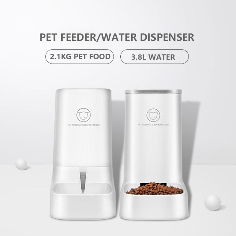 Distributeur d'eau en plastique pour animaux de compagnie, fontaine de sécurité, bol d'alimentation pour chien et chat, 2.1kg/3,8 l, fournitures pour animaux de compagnie