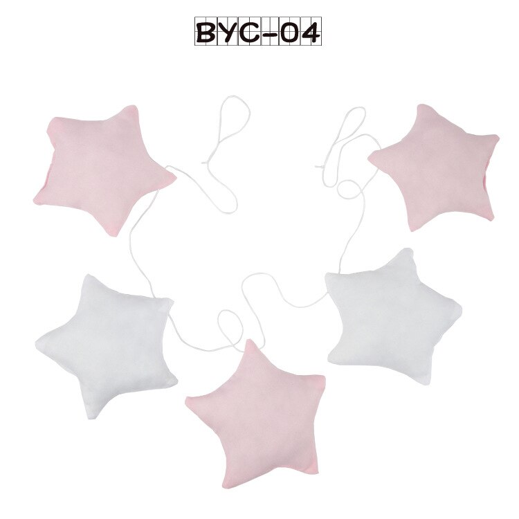 Cunas colgantes de tela de estilo nórdico para bebé, banderín para decoración de cama de niño, accesorios de cunas de 5 estrellas, sonajero para tienda de campaña, 1,5 M: B