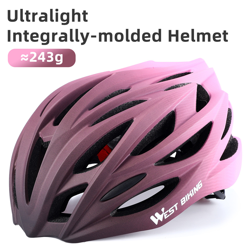 WEST BIKING-casco de ciclismo ultraligero moldeado integralmente para hombre y mujer, casco de carreras, gorra de seguridad para bicicleta de montaña y carretera, accesorios: Verde