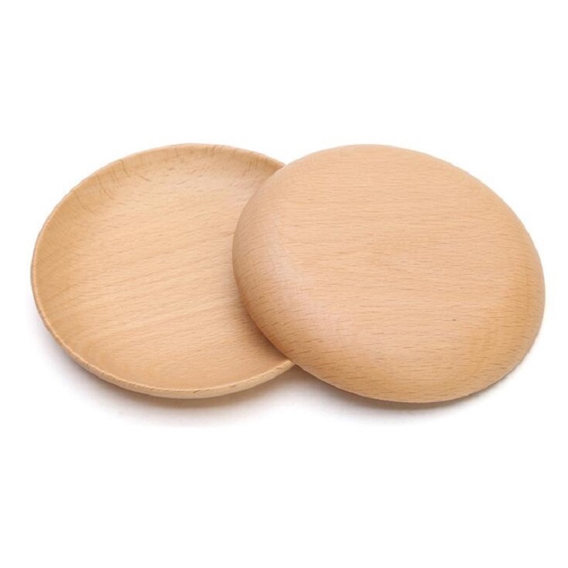 (5 stks) 12 cm 15 cm Ronde Houten Plaat Kind Dessertbord Afternoon Tea Koffie Schotel