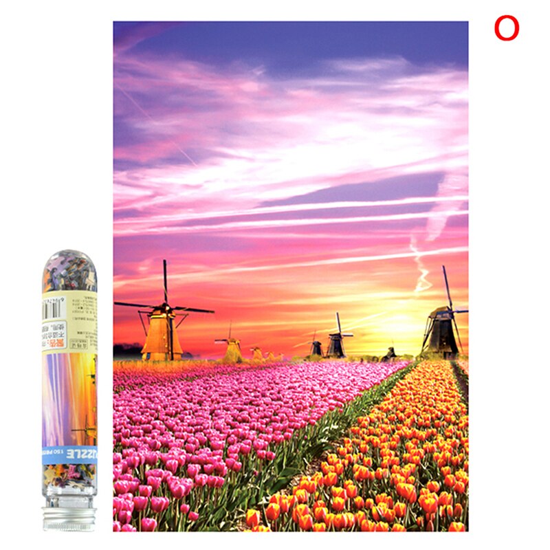 17 Types 150Pcs/Bottle Puzzle Oil Painting/Landscape/Cartoon Jigsaw Mini Test Tube Package Educational Toy For Adults Kids: O