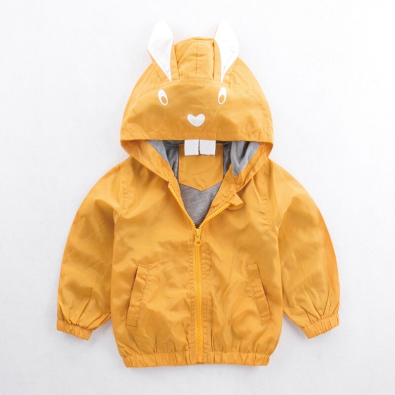 Chaquetas con capucha para bebé niños abrigo otoño lindo Orejas de conejo chaqueta de bebé niños impermeable cortavientos ropa para niños