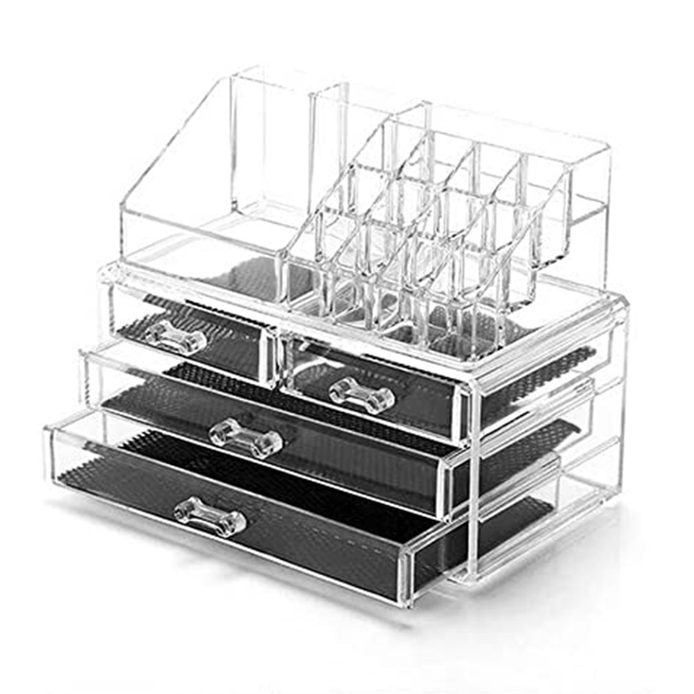 Tiroir en plastique Transparent Transparent, organiseur de bureau boîte de rangement de bureau, organiseur acrylique pour le maquillage et les cosmétiques mallette de rangement