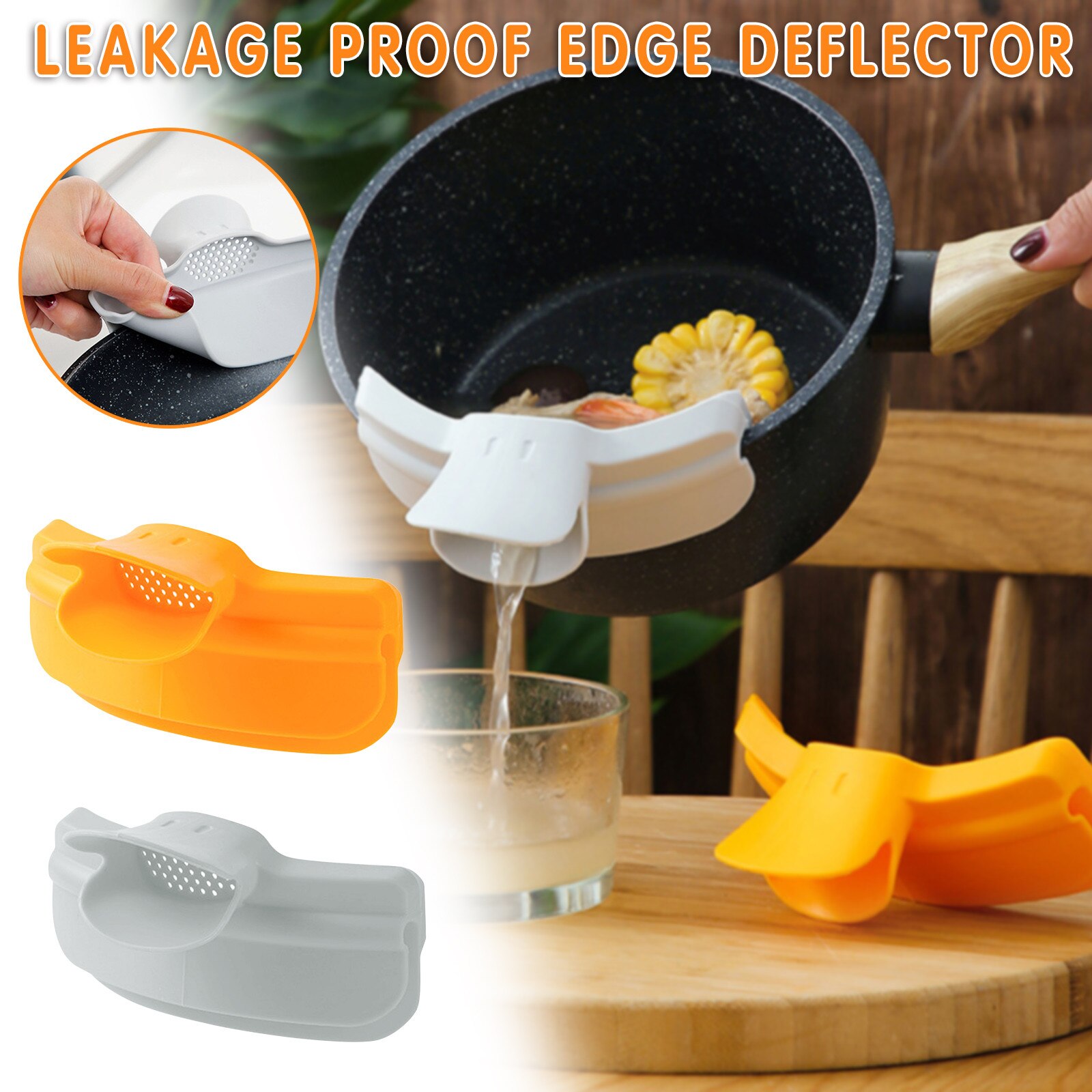 Silicone Leakproof Duckbill Drain Pans Leak-proof Pot with Round Mouth Edge Liquid Deflector Funnel Soup Diversion Kitchen Tool