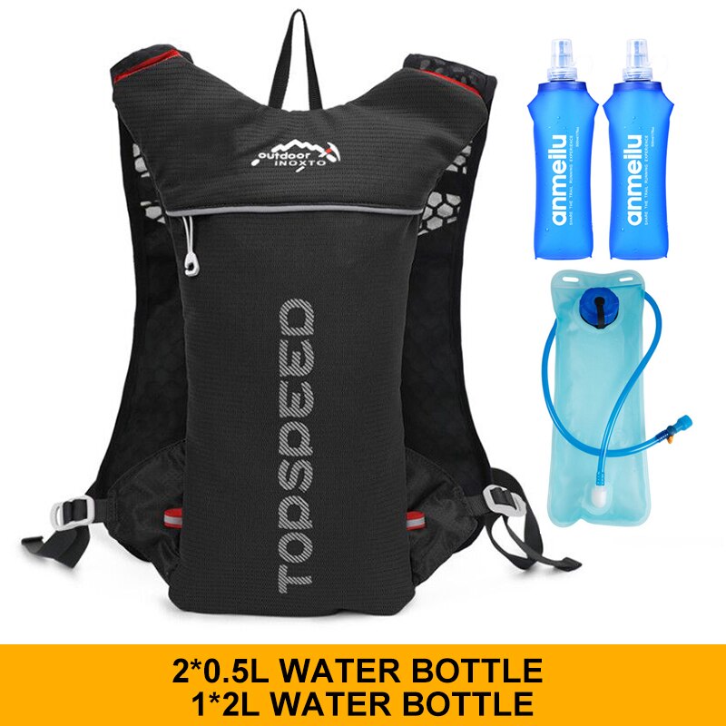 Sac à dos ultraléger pour hommes, gilet d&#39;hydratation, de Jogging, respirant, pour Marathon, vélo, bouteille d&#39;eau, 5l, 500ML: Black2lwater Bag500