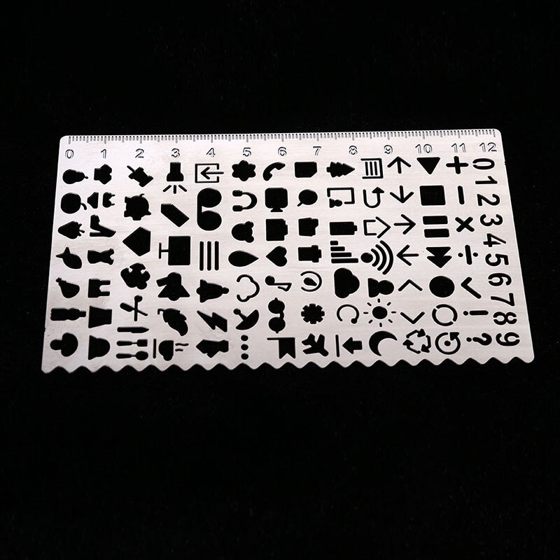 Multifunktionale Edelstahl Hohl Lineal Katze Geometrische Figur Zeichnung Schablonen Vorlagen Metall Lineal Diy Werkzeug Tagebuch Vorlage