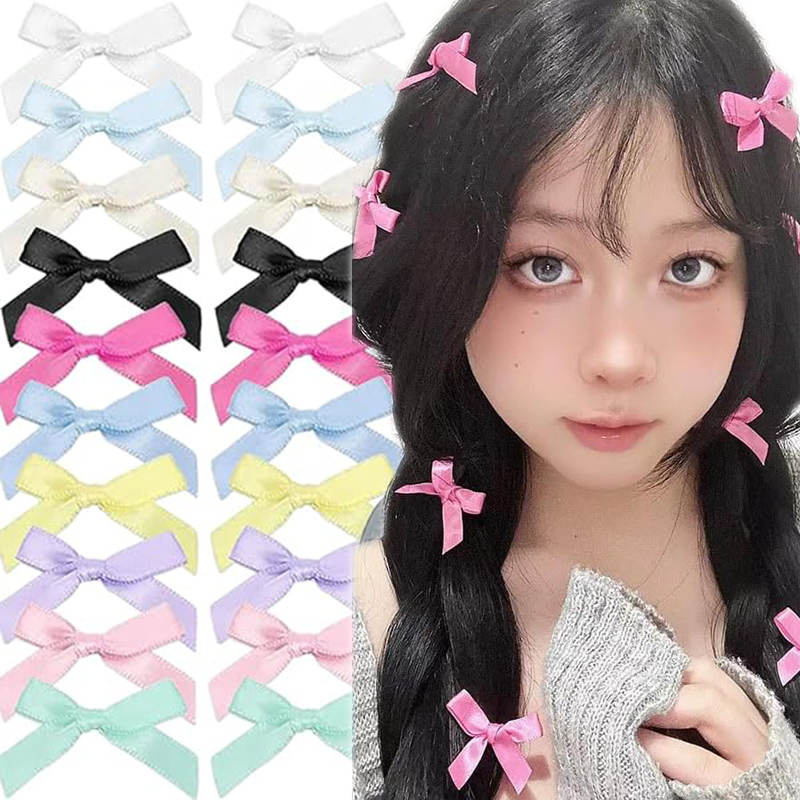 8/24PCS Bowknot Hair Clips Sweet Ballet Ribbon Bow Hairpins Bang Clip Korean Girls Mini Grabs Clips Headwear Hair Accessories