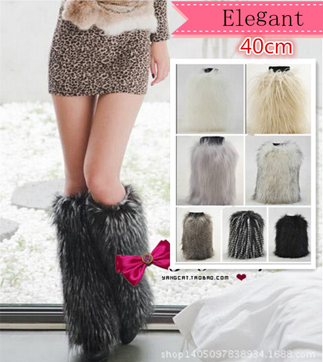 15cm boot socks fur calentadores piernas warm boot cuffs woman socks footmuff length winter leg warmer for women