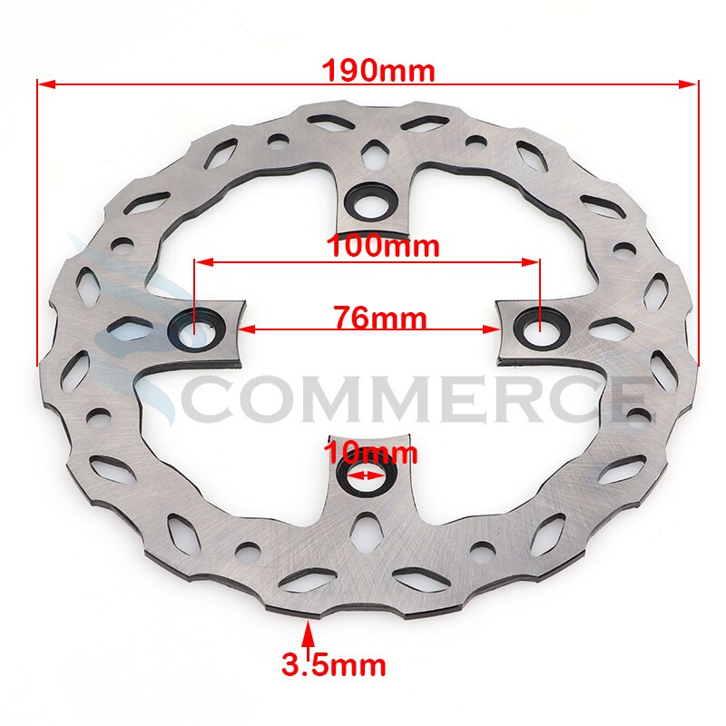 Motorcycle 190mm 220mm Front Rear disc brake plate Rotor For 125cc 140cc 150cc 160cc Quad Pit Dirt Bike Off-road motorcyclev: 190mm D