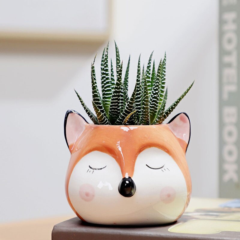 Bongwell – Pot de fleur artisanal en céramique peint à la main, joli Animal Panda, Succulent, plante verte, bassin de décoration: glazed 7