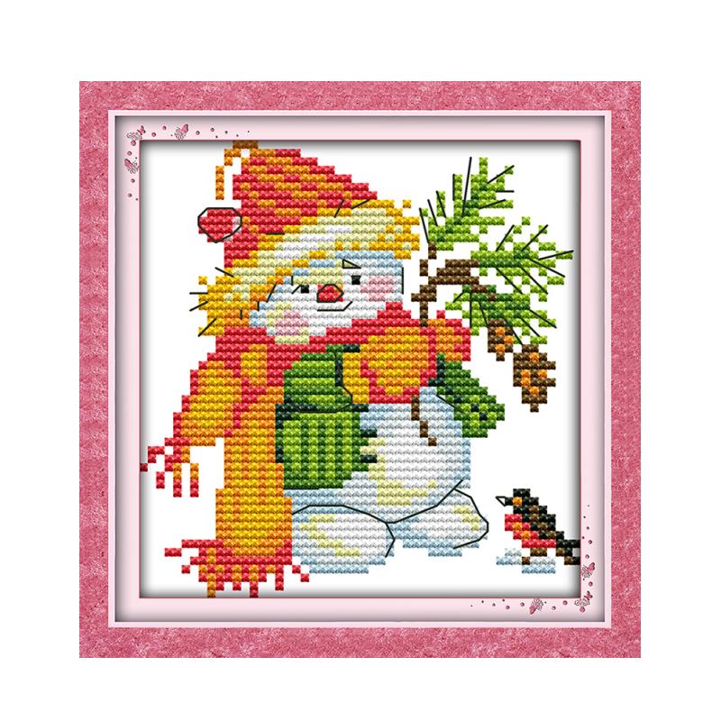 Kerst Sneeuwpop Mini Leuke Cartoon Kruissteek Kerst Gelukkig Handgemaakte Naaien Decoratie