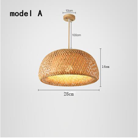 Nordic Hanglamp Houten Hanger Weven Bamboe Opknoping Lamp Retro Tuin Restaurant Studie Slaapkamer Woonkamer Lamp Lightiing: model A