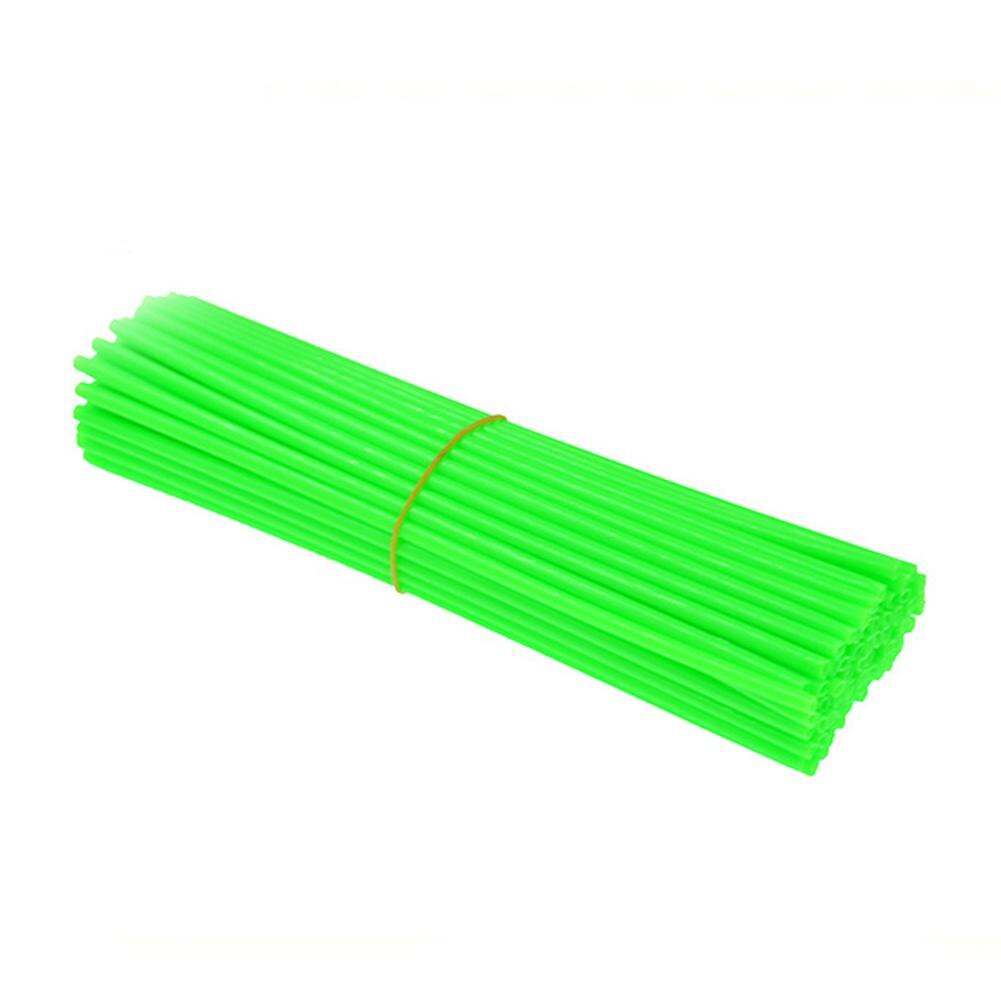 36 sztuk uniwersalny kolorowy rower szprychy zestaw dekoracji rower koła do motocykla Spoke okłady Rim skórzany pokrowiec straż Motocross zestawy: Green 24cm